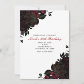 Fleurs rouges foncées et noires Invitations floral (Devant)