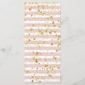 Fleurs Rouges & Gold Confetti Menu Mariage (Dos)