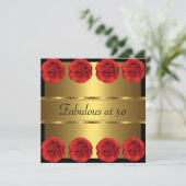 Fleurs rouges Invitations Black Gold Fabuleux 50e (Debout devant)