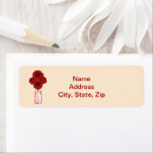 Fleurs rouges Mason Jar Étiquettes de adresse (En situation)