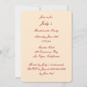 Fleurs rouges Mason Jars Invitation du Bachelorett (Dos)