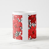 Fleurs rouges Motif Jumbo Mug (Devant)