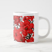 Fleurs rouges Motif Jumbo Mug (Droite)