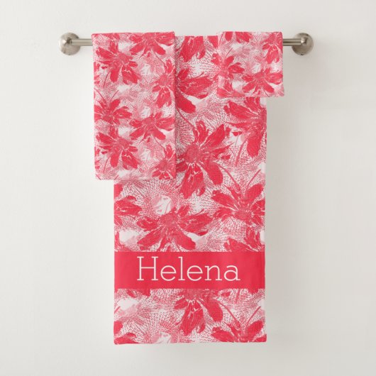 Fleurs rouges sur blanc. (En situation)