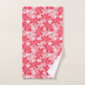 Fleurs rouges sur blanc. (Serviette à main)