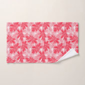 Fleurs rouges sur blanc. (Serviette à main)