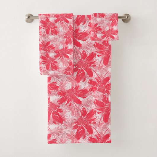 Fleurs rouges sur blanc. (En situation)