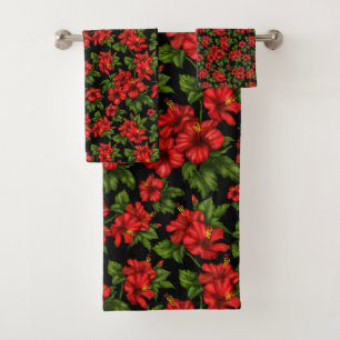Fleurs rouges sur l'arrière - plan noir