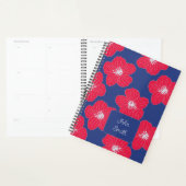 Fleurs rouges sur le motif bleu_ floral Script (Devant avec enveloppe)