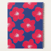 Fleurs rouges sur le motif bleu_ floral Script (Dos)