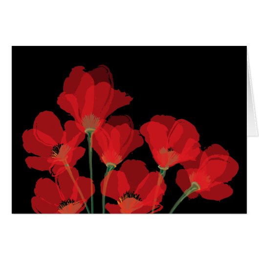 Fleurs Rouges Sur Noir (Devant horizontal)