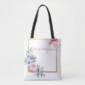 Fleurs rouges ton nom sac fourre-tout (Devant)