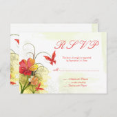Fleurs rouges vert + réponse à la noce papillon rs (Devant / Derrière)