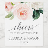 Fleurs rougissantes Étiquettes Mariage du vin (Étiquettes simples)