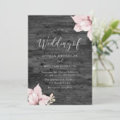 Fleurs rousses en bois rustique Faire-part de mari (Debout devant)