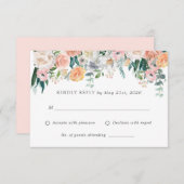 Fleurs rousses romantiques Mariage RSVP réponse ca (Devant / Derrière)