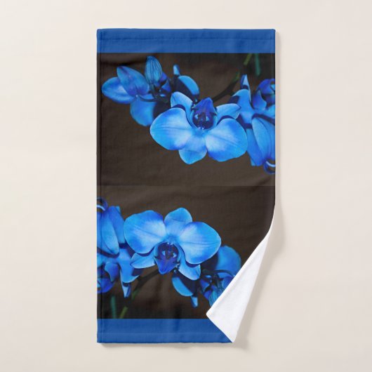Fleurs Royal Blue Orchid (Serviette à main)