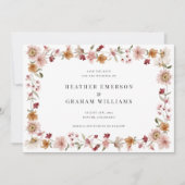 Fleurs Rustique Faire-Part de Date de Mariage (Devant)