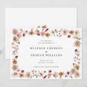 Fleurs Rustique Faire-Part de Date de Mariage (Devant / Derrière)