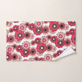 Fleurs rustique rétro rouge et blanc (Serviette à main)