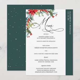 Fleurs rustiques d'hiver   Menu de mariage moderne