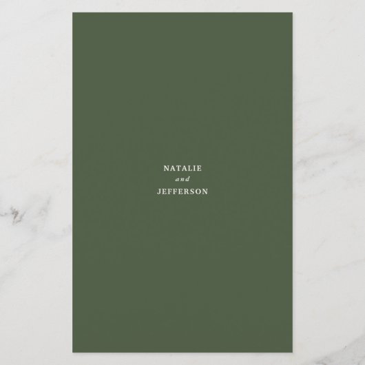 Fleurs rustiques et bois de cerf menu mariage (Dos)
