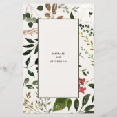 Fleurs rustiques et bois de cerf menu mariage (Dos)