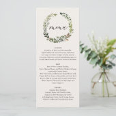 Fleurs rustiques et bois de cerf menu mariage (Debout devant)