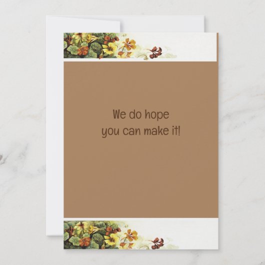 Fleurs rustiques et faire-part de mariage arrière (Dos)