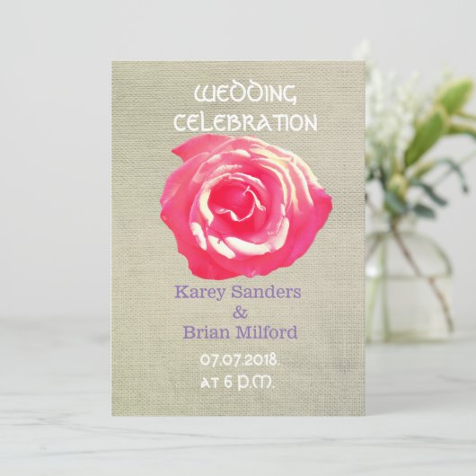 Fleurs rustiques Invitations de mariage (Debout devant)