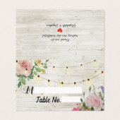Fleurs Rustiques Mariage Siège Place Cartes d'esco (Outside Unfolded)
