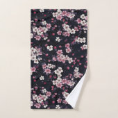 Fleurs Sakura Roses Noires, Design Motif, (Serviette à main)