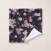 Fleurs Sakura Roses Noires, Design Motif, (Gant de toilette)