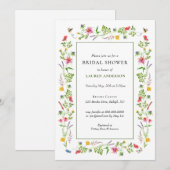 Fleurs sauvages & abeilles Invitation à la douche (Devant / Derrière)