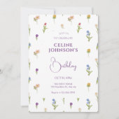 Fleurs sauvages anniversaire Invitation (Devant)