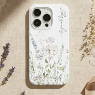 Fleurs sauvages aquarelle bohème blanches