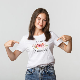 Fleurs sauvages Aquarelle Citation T-shirt