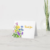 Fleurs sauvages aquarelle élégantes Merci  (Devant)