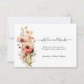 Fleurs sauvages Aquarelle Mariage Carte de remerci (Devant)