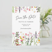 Fleurs Sauvages Aquarelle Mariage Save the Date (Debout devant)