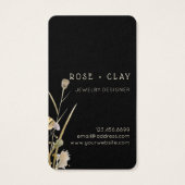 Fleurs sauvages aquarelle sur Carte de visite noir (Dos)