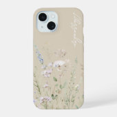Fleurs sauvages aquarelles beige boho (Verso)