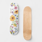 Fleurs sauvages Avec Nom Skateboard (Recto)