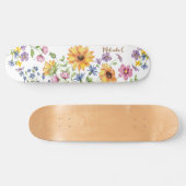 Fleurs sauvages Avec Nom Skateboard (Horz)