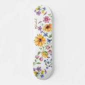 Fleurs sauvages Avec Nom Skateboard (Devant)