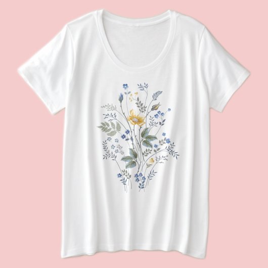 Fleurs sauvages bleu et jaune