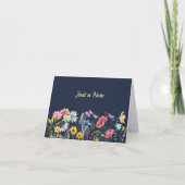 Fleurs sauvages bleu foncé dans les cartes de note (Devant)
