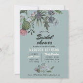 Fleurs sauvages | bleu | Invitations de douche nup (Devant)
