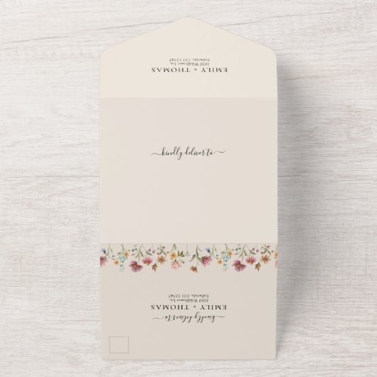 Fleurs sauvages Boho en un mariage Invitation (Dehors)
