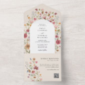 Fleurs sauvages Boho en un mariage Invitation (À l'intérieur)